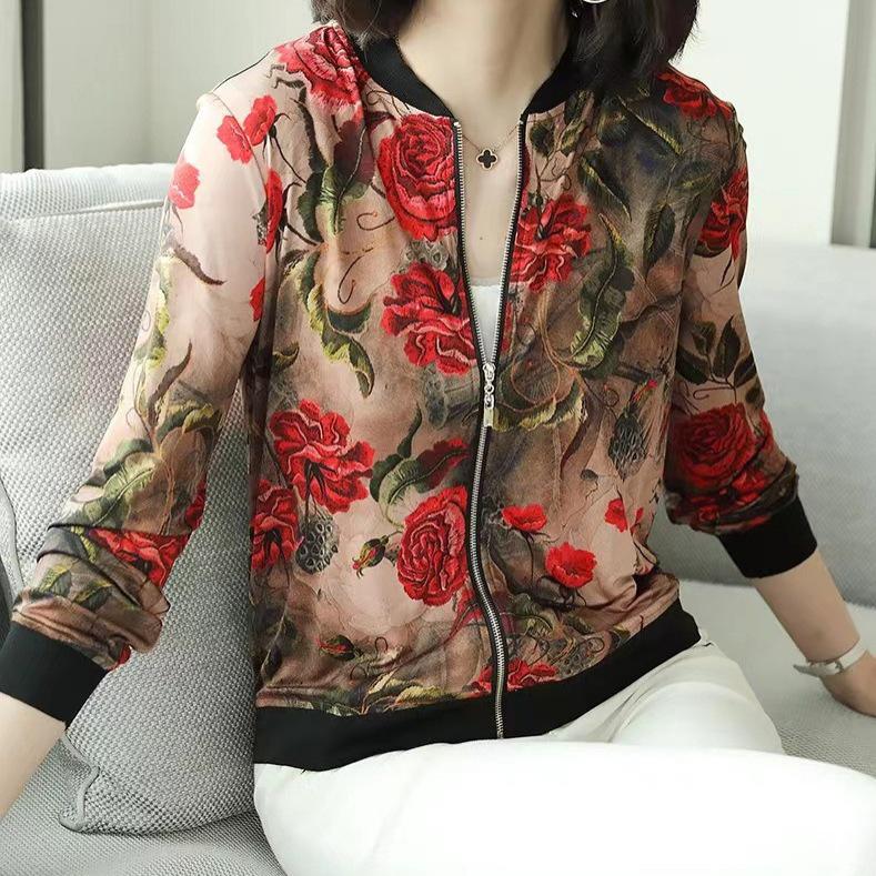 Women's Chiffon Sun Protection Slimming Jacket – Long Sleeve, Fashionable, Casual, Thin Style, Mother’s Summer Jacket