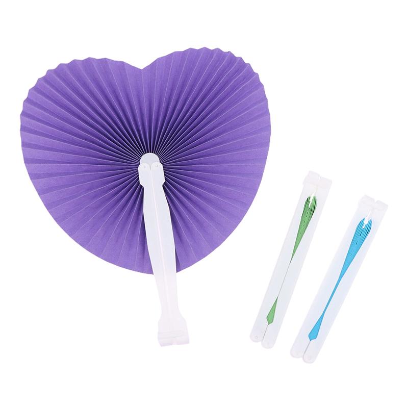 1Pc Wedding Heart-Shaped Paper Folding Fan For Birthday Party Souvenirs Anniversary Engagement Baby Baptisms Guest Gifts