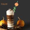 8Pcs Halloween Reusable Drinking Straws Children Spiral Beverage Straw for Hot Cold Drinks Birthday Party