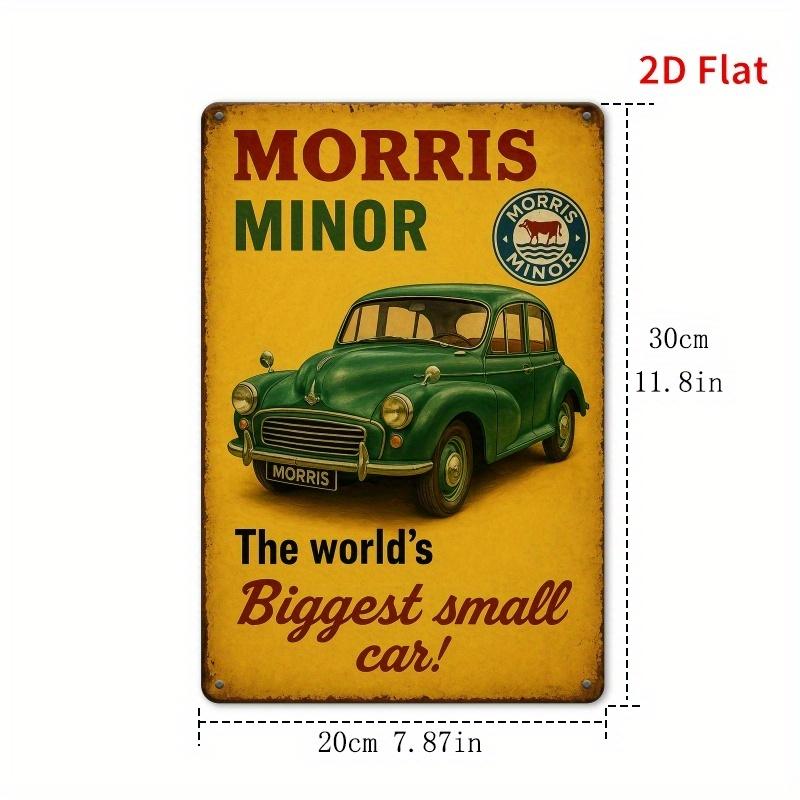 Vintage Iron Smallest Car in World Rustic Wall Art Perfect for Home Bar Cafe Garage Cabin Spaces Wall Mounted D Flat 20x30cm(7.8x11.8inch)