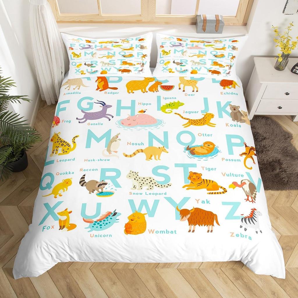 Comforter Blue Alphabet Space Spaceship Single Queen Size Cartoon Bedding Set For Boys Kids Outer Space Black Comforter