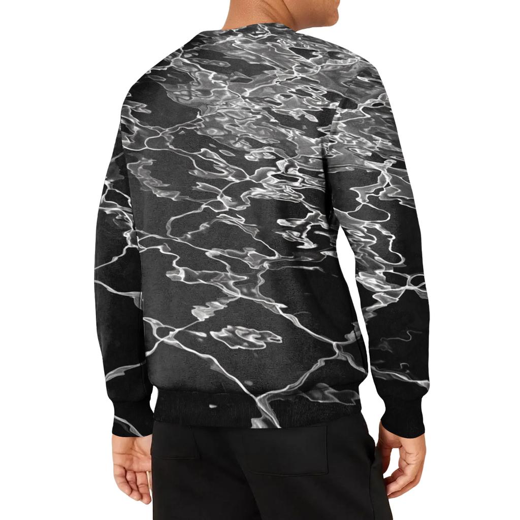 Men's Casual Fashion Printed Round Neck Pullover Sweatshirt