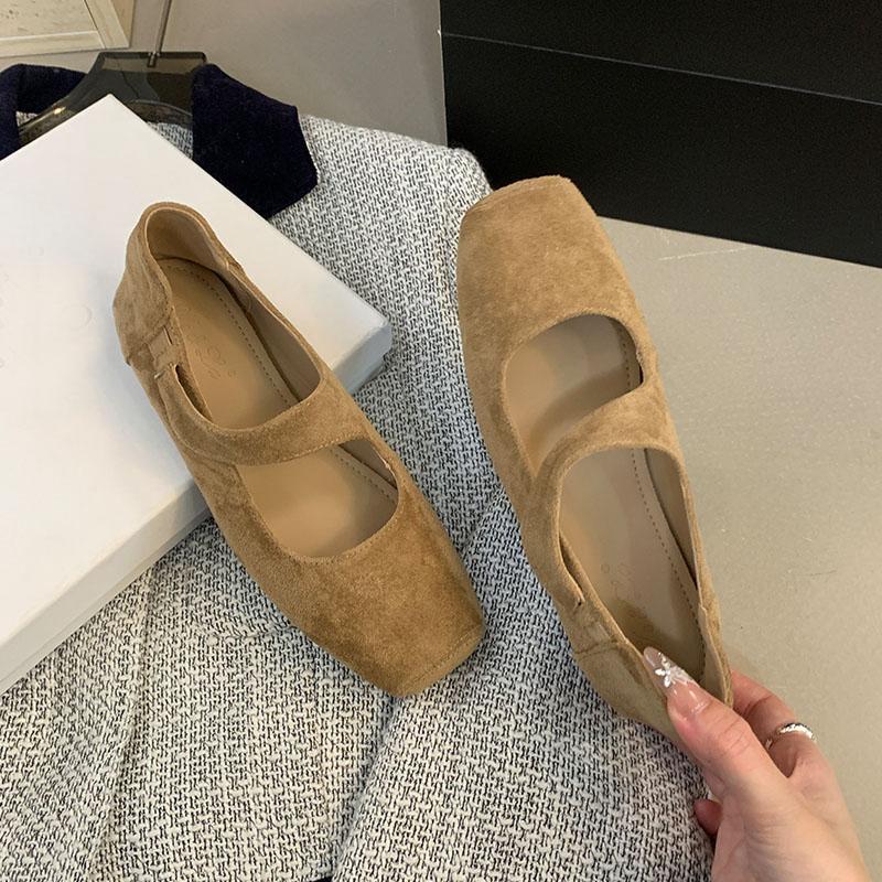 Fashion New Female Slip On Footwear Ladies Flats With Shoes Square Toe Fashion Shallow Women Mary Janes Flats Shoes