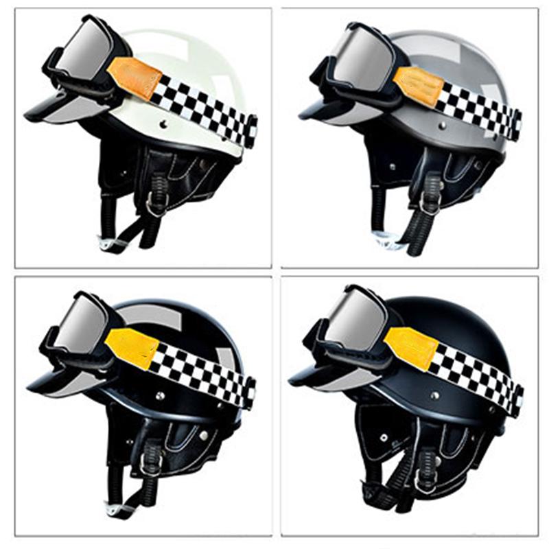 Vintage Half-open Motorcycle Helmet Off-road Motorcycle Accessories Motorcycle Helmet 3/4 Retro Helmet Winter