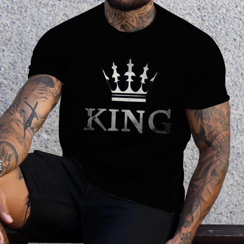 

Летняя мужская полосатая футболка K с 3d принтом и короткими рукавами, футболка King K/Spades с рисунком в стиле Харадзюку, мужская футболка большого размера XL