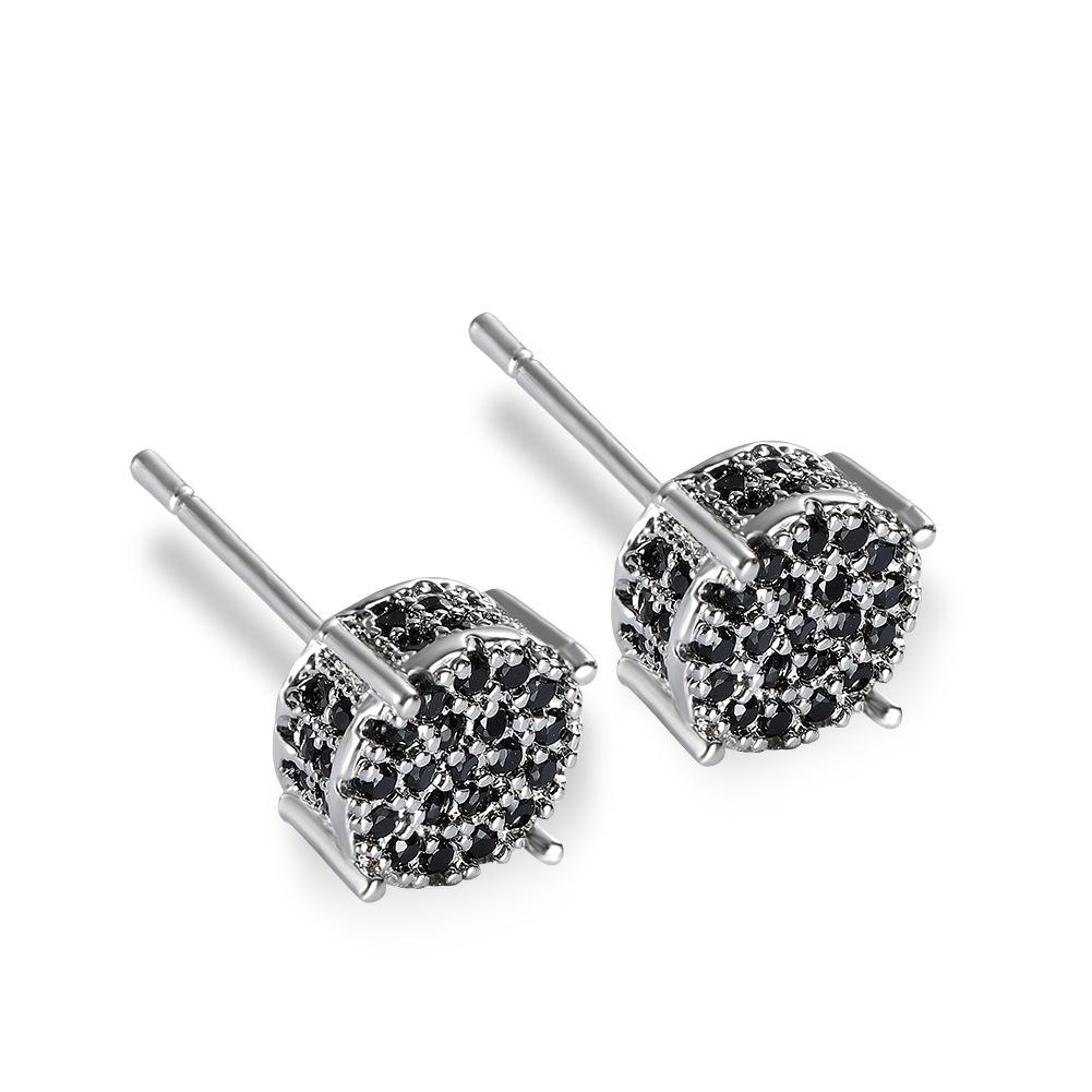 European & American Style Four-Claw Zircon Star Hip-Hop Earrings - All-Match Fashion Jewelry