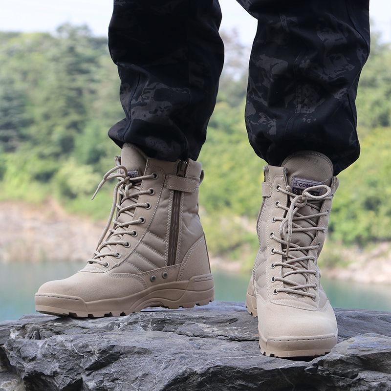 

Spring and Autumn Outdoor Tactical Boots Men s High Top Non-slip Desert Boots Black Delta Training Waterproof Battlefield Land Battle Hiking Shoes 43 хакі