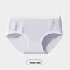 Plus Size Women's Antibacterial Cotton Mid-Waist Seamless No-Show Underwear, Moisture-Wicking, Breathable, Triangle Cut, Solid Color.