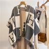 Dual-Sided Letter Print Winter Scarf - Trendy Warm Gift for Women