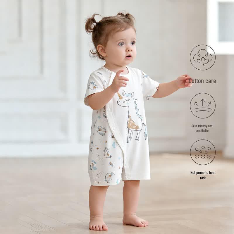 Gaiqixiong Baby Summer Cotton Short-Sleeve Romper