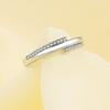 ZHOUYANG Ring For Women Simple Double Row AAA+ Cubic Zirconia White Gold Daily Finger Ring Gift Jewelry DZR019