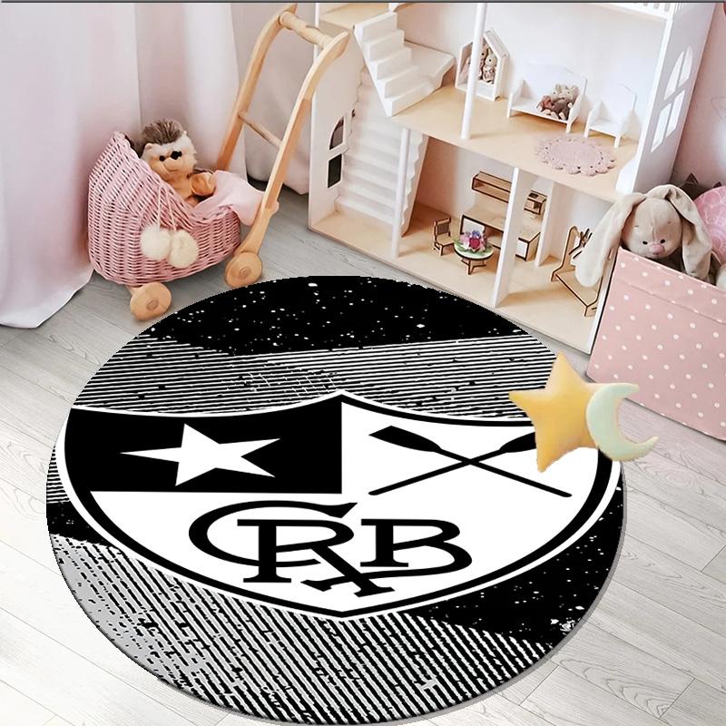 1PC round rug Shield With Star Emblem Printed Round Area Rug ,Rug For Home Office, Round Chair Rug, Decorative Carpet Fan gifts Christmas gift