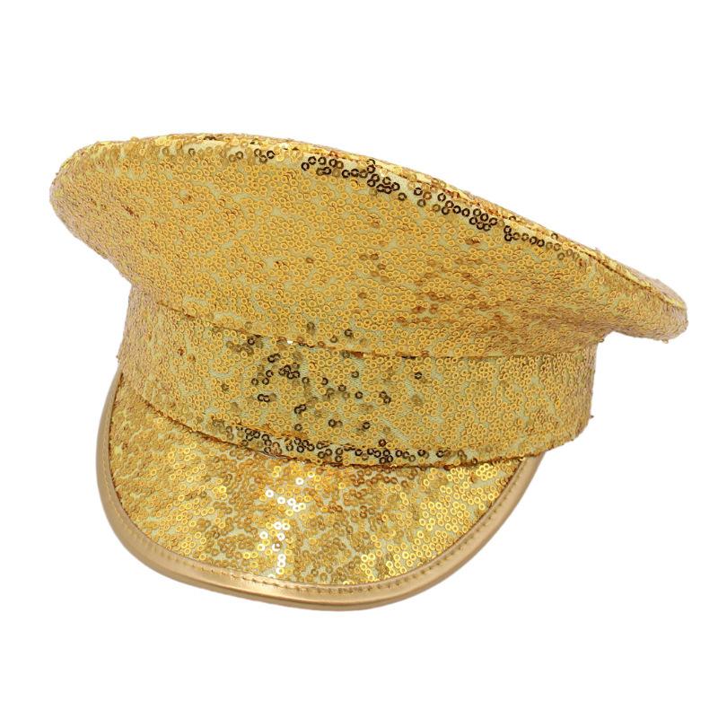 Sequins Silver Bridal Big Cap Model Cap Handmade Wedding Hat Performance Navy Hat Female