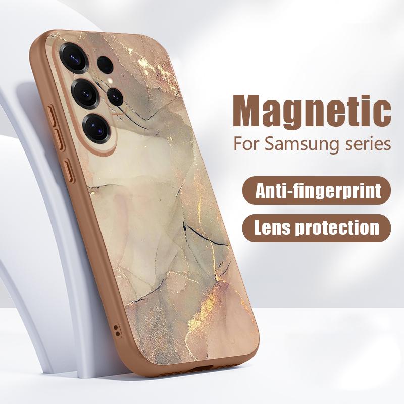 Magnetisch Für Magsafe Hülle Für Samsung Galaxy S26 Ultra S25 Edge S24 Plus S23 FE S22 A17 A54 A55 A56 A57 5G Sandstein Marmor Muster Abdeckung