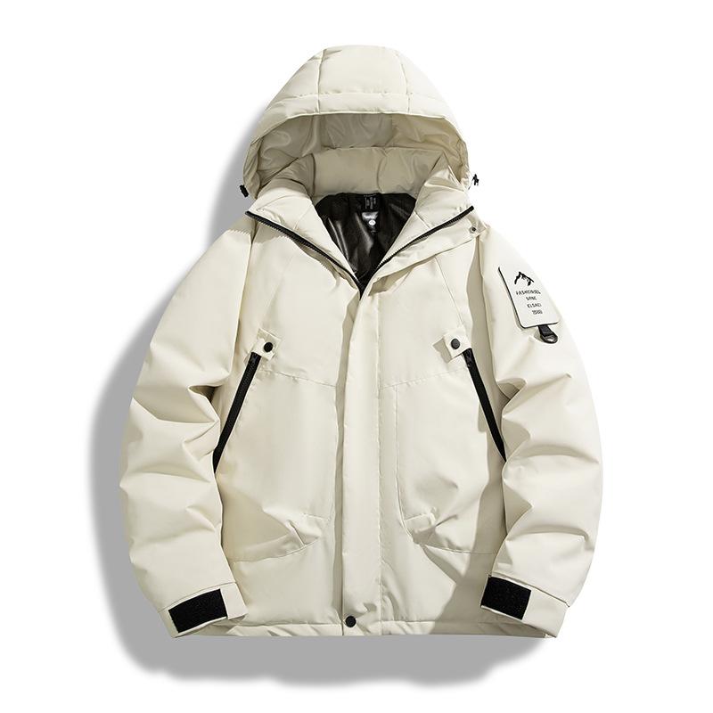 Men's Autumn and Winter Hooded Overalls Cotton Clothes Trendy Thickened Cotton Clothes