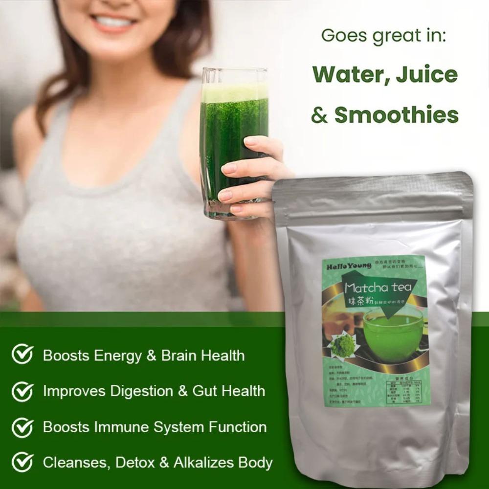 Té Verde Matcha Orgánico en Polvo Cosecha Japonesa de Primera 100% Puro Sin Sabor Molido Fino para Batidos Latte Horneado Metabolismo Impulso de Energía