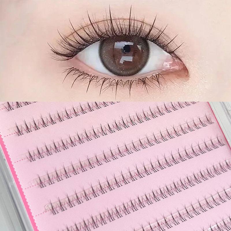 Natural Looking Ultra Soft Split Segments Glue Free Small 240 Clusters Lower Eyelash False Eyelashes Transparent For Be