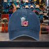 Cute Donut Drink Baseball Cap Washed Denim Adjustable Vintage Snapback Hat for Unisex