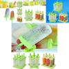 Bright Green 6pcs Pack Ice Lolly Cream Maker Mold For Diy Popsicle And Frozen Yogurt