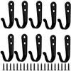 Heavy Duty Metal Wall Hooks Rustproof Iron Hooks with Free Screws for Towels Hats Backpacks Dog Leashes Kitchen Garage Storage