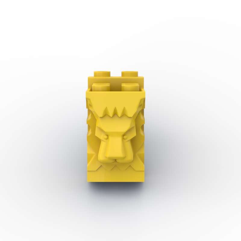 MOC 10PCS 30274 Lion Head 2x3x3 With Cutout Building Blocks Set Street View Castle Wall Tile Toy For Children Kid Birthday Gift