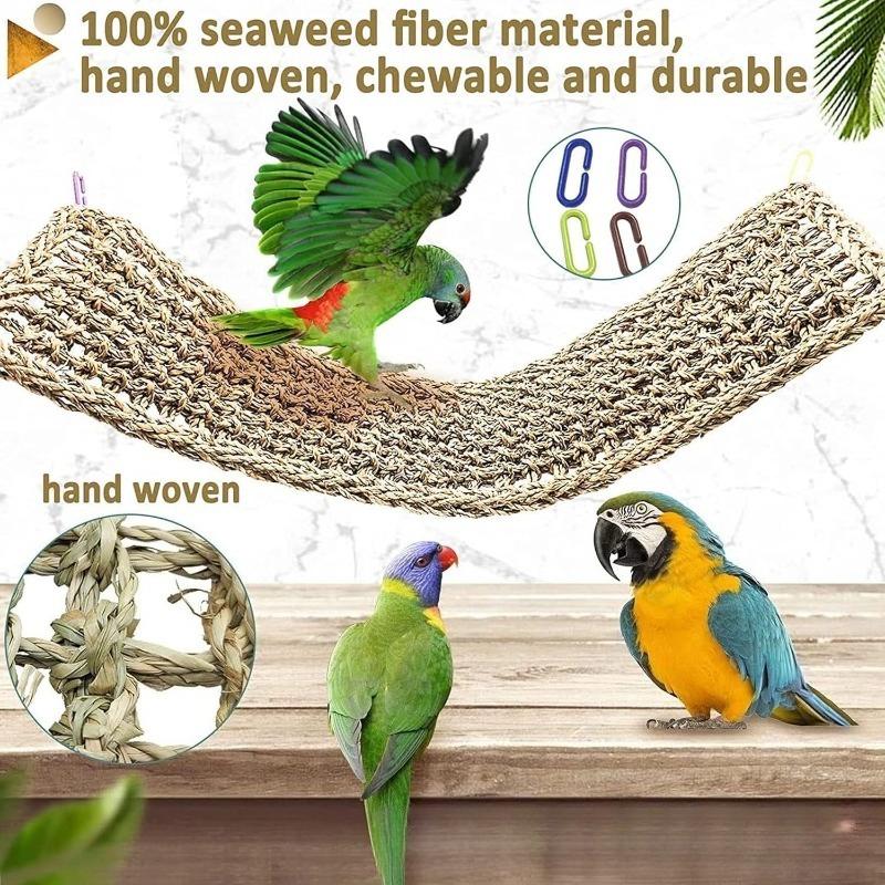 Bird Straw Matress Mat Parrot Creeping Mat Ladder Mat Chew Toy Chewing Bird Toy Swing Cabrite Hammock Cage Accessories