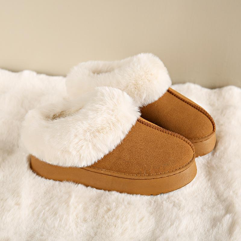 Winter new cotton shoes fashionable and simple short women's boots thickened pedal flat snow boots women