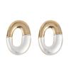 New earrings light luxury high sense niche simple earrings metal hollow earrings Europe and America