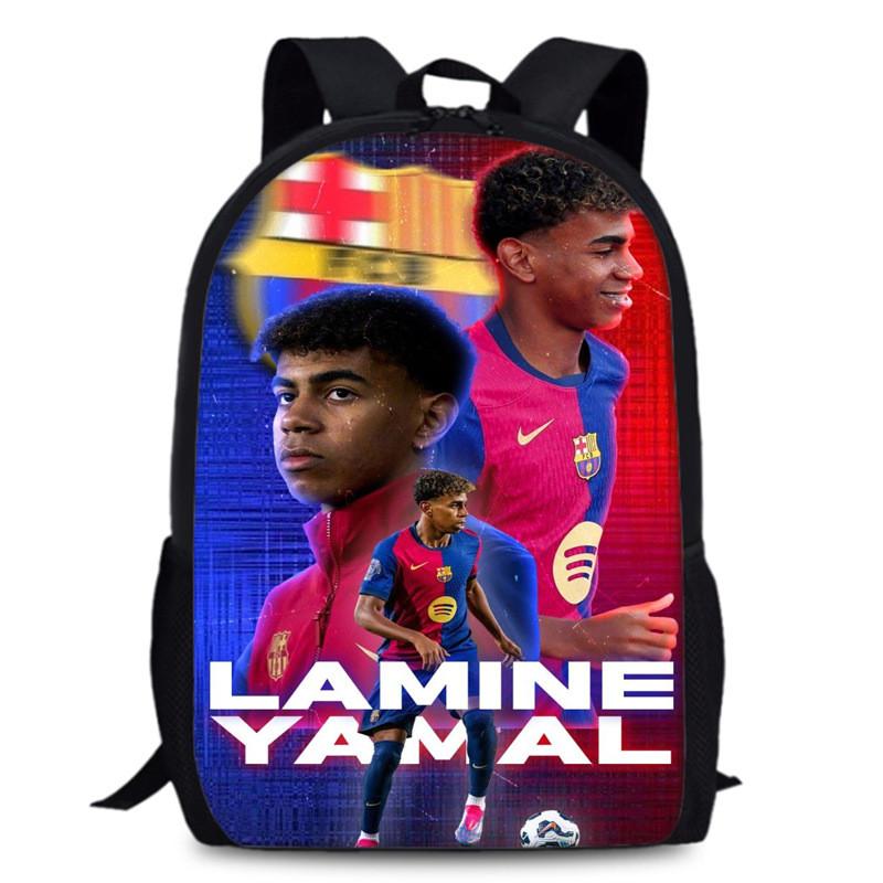 Lamine Yamal Lionel Messi Football Star Printed Kids Backpack Large Capacity School Bag For Daily Use