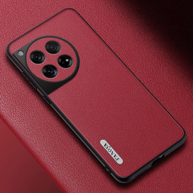 

Розкішний чохол з PU шкіри для OnePlus 12 12R 5G Задня кришка Матовий силіконовий Протиударний Повний захист Чохол для телефону для One Plus 12 R For OnePlus 12R червоний