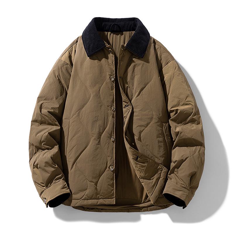 Men's 90% Down Jacket - 2025 Winter Retro Lapel Style, Warm & Lightweight Loose Coat