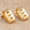 Wild New Gold Inlaid Zircon Titanium Steel Earrings Female Crystal from Austrian Fasion Jewelry Fit Women For Party