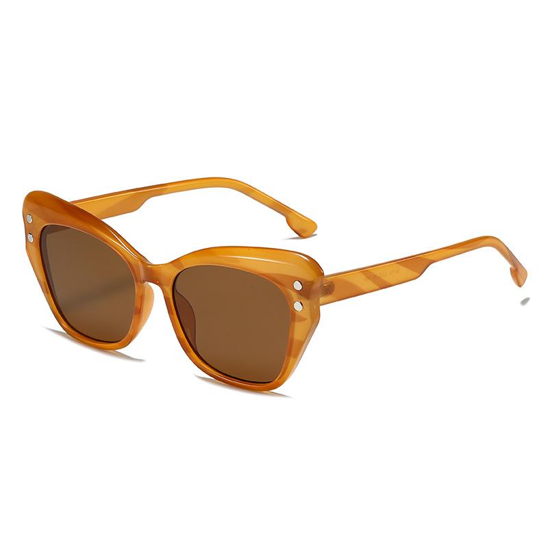 New Cat Eye Sunglasses European And American Internet Celebrities Glasses Of The Same Color Women'S Cat Walk Street Sunglasses