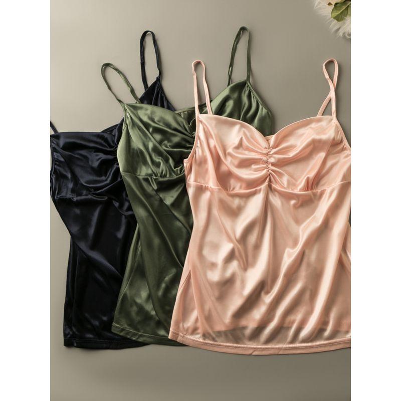 

Spring and Summer Export K-style New Arrival Casual All-Match Fresh Age-Reducing V Neck Sleeveless Camisole Black All yards