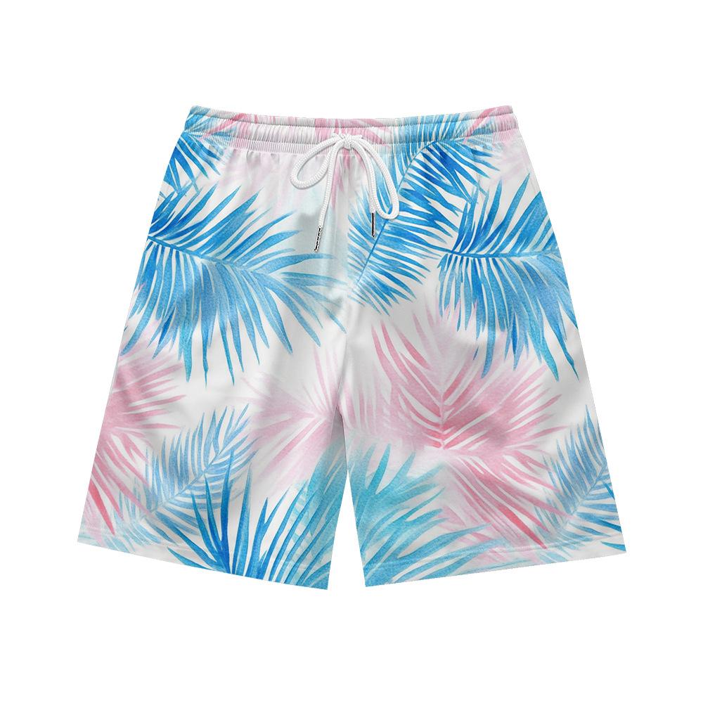 European And American Tropical Rainforest Plant Elements Men'S Casual Shorts Beach Pants