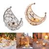 Individualized Metal Moon Shape Candle Holder Collection for Dinning Table Date