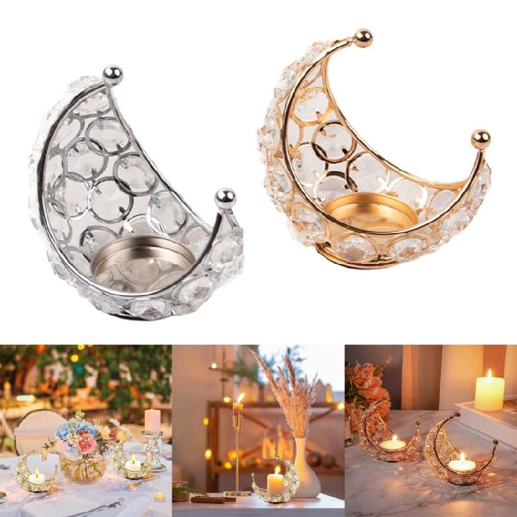 Individualized Metal Moon Shape Candle Holder Collection for Dinning Table Date
