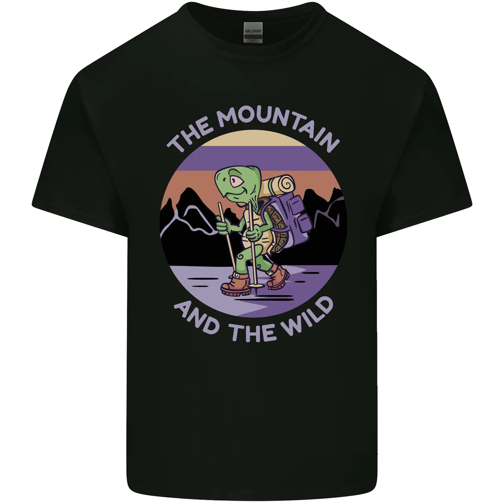 Turtle Hiking Trekking Tortoise Camping Kids T-Shirt Childrens S