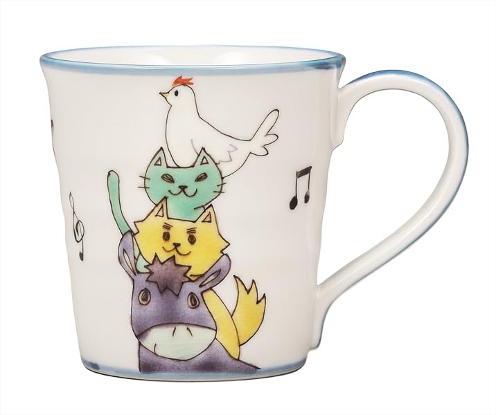 Kutani Ware Iwataya Mug  Bremen Town Musicians  K9-968