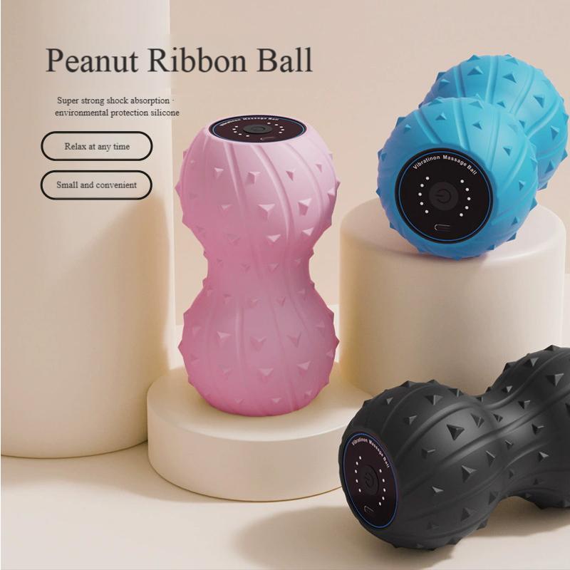 Vibrating Peanut Massage Ball, Electric Muscle Roller for Deep Tissue & Myofascial Release, Yoga Gym Recovery Tool