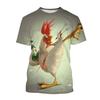 Fashion 3D Printed Cartoon Chicken Pattern T-shirts Street Funny Anime Top Casual Design Short Sleeved Men's and  Women's Unisex T-shirts
