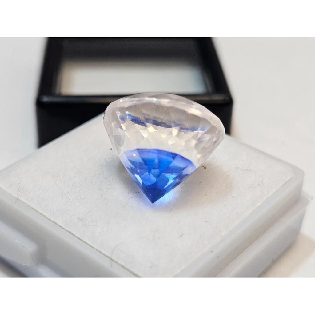 Krásný Pitambari Sapphire Přírodní Kulatý Brus 15-16 Ct Certifikovaný Drahokam