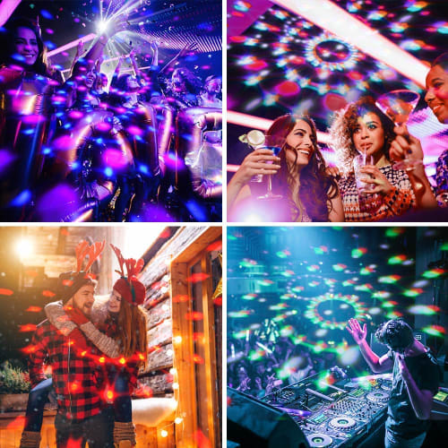 Flaradise Portable Mirror Ball Disco Light, LED Stage Light, 7 Colors, with Remote Control, for Parties, KTVs, Karaoke, Clubs, and Bars