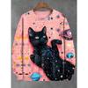 Spring Autumn Sweatshirt Pullover Anime Cat Casual Japanese Art Animal 3D Printed O Neck Long Sleeve Hoodies Tops Pullovers