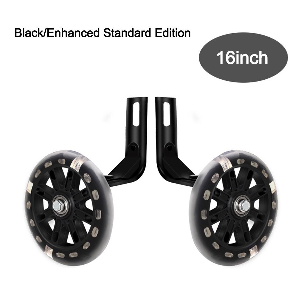 Black Training Wheels 16-20 Inch Bicycle Training Wheels New Noiseless Flash Wheels  Kids' Bikes