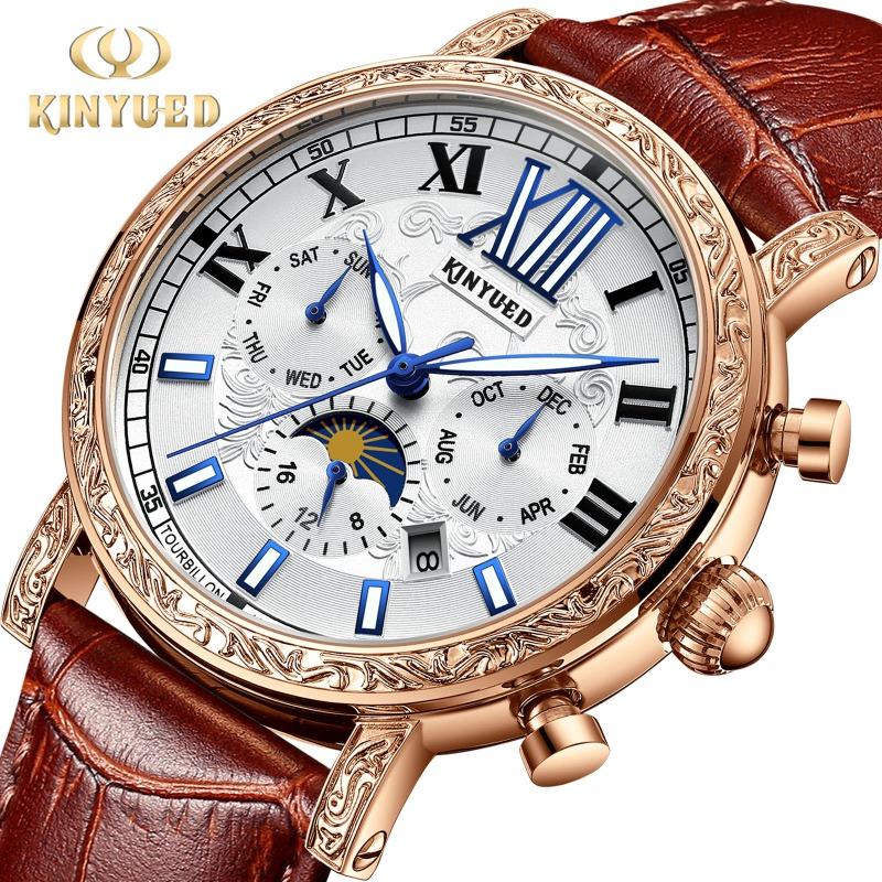 KINYUED hollow tourbillon automatic mechanical watch big-name wind men's watch popular mechanical watch male generation