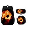 Soccer Backpack, Pencil Case, Ice Pack, 3Pcs Set, New Football Print, Best Partner for Male and Female Students Going To School