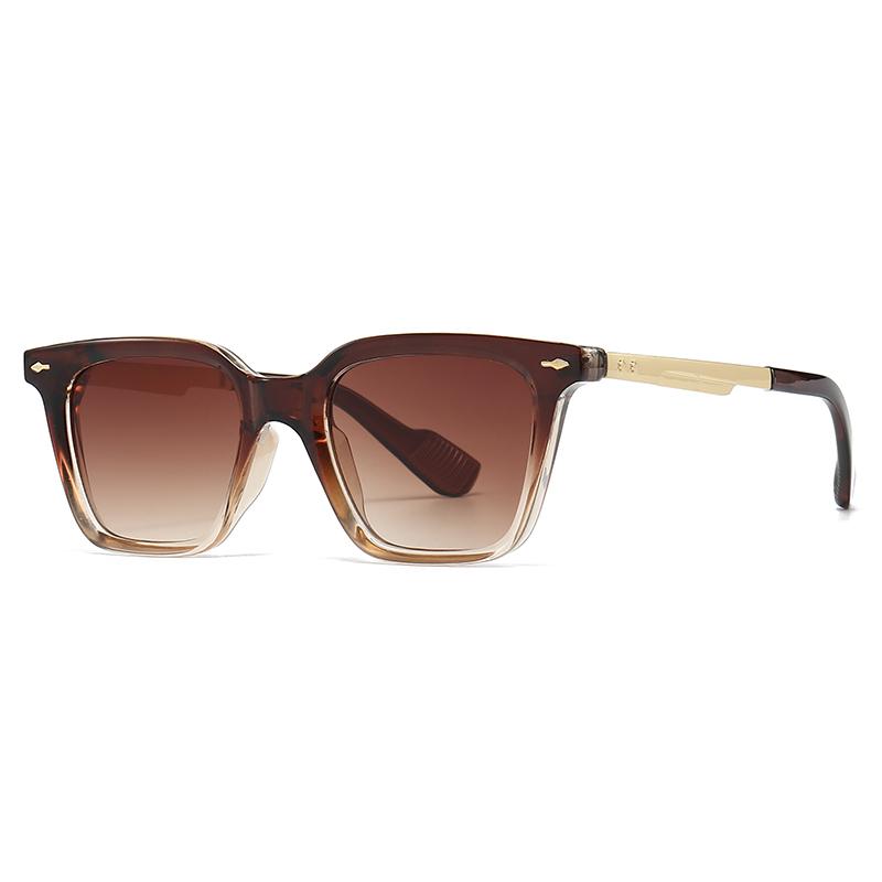 

New European and American Men s Square Glasses Retro Double-Sorghum Square-shaped Frame Sunglasses Cross-Border Spot 6069