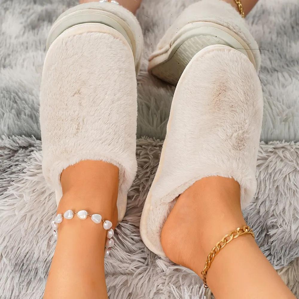 Women's Winter Cotton Slippers, Men's Couple Cotton Slippers, Fuzzy Slippers, Warm Home Cotton Shoes