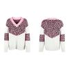 Autumn Winter Vintage Leopard Cardigan Loose Knitwear V Neck Long Sleeve Sweater